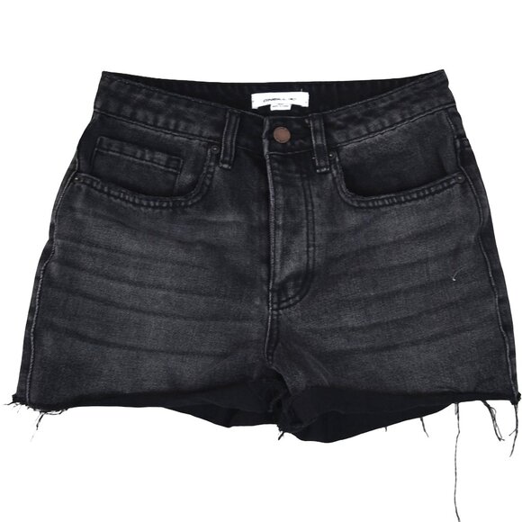 O’Neill Denim Shorts 26 Black Cutoff High Rise Grunge - Picture 1 of 9